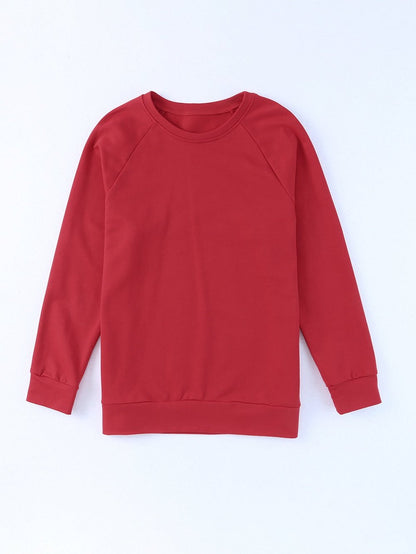 Fiery Red Classic Raglan Sleeve Sweatshirt
