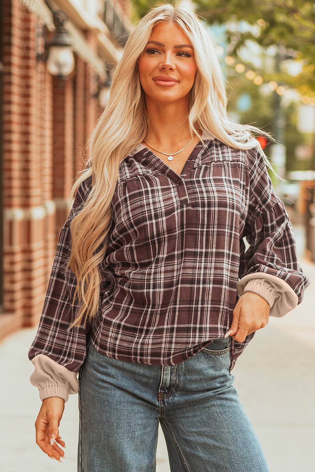 plaid blouse