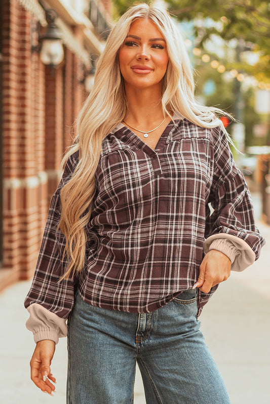 plaid blouse