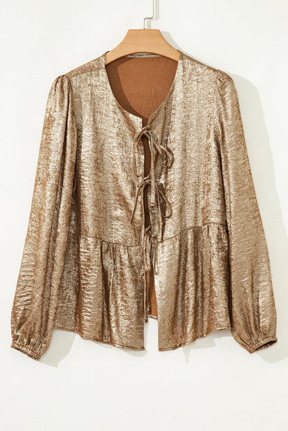metallic blouse