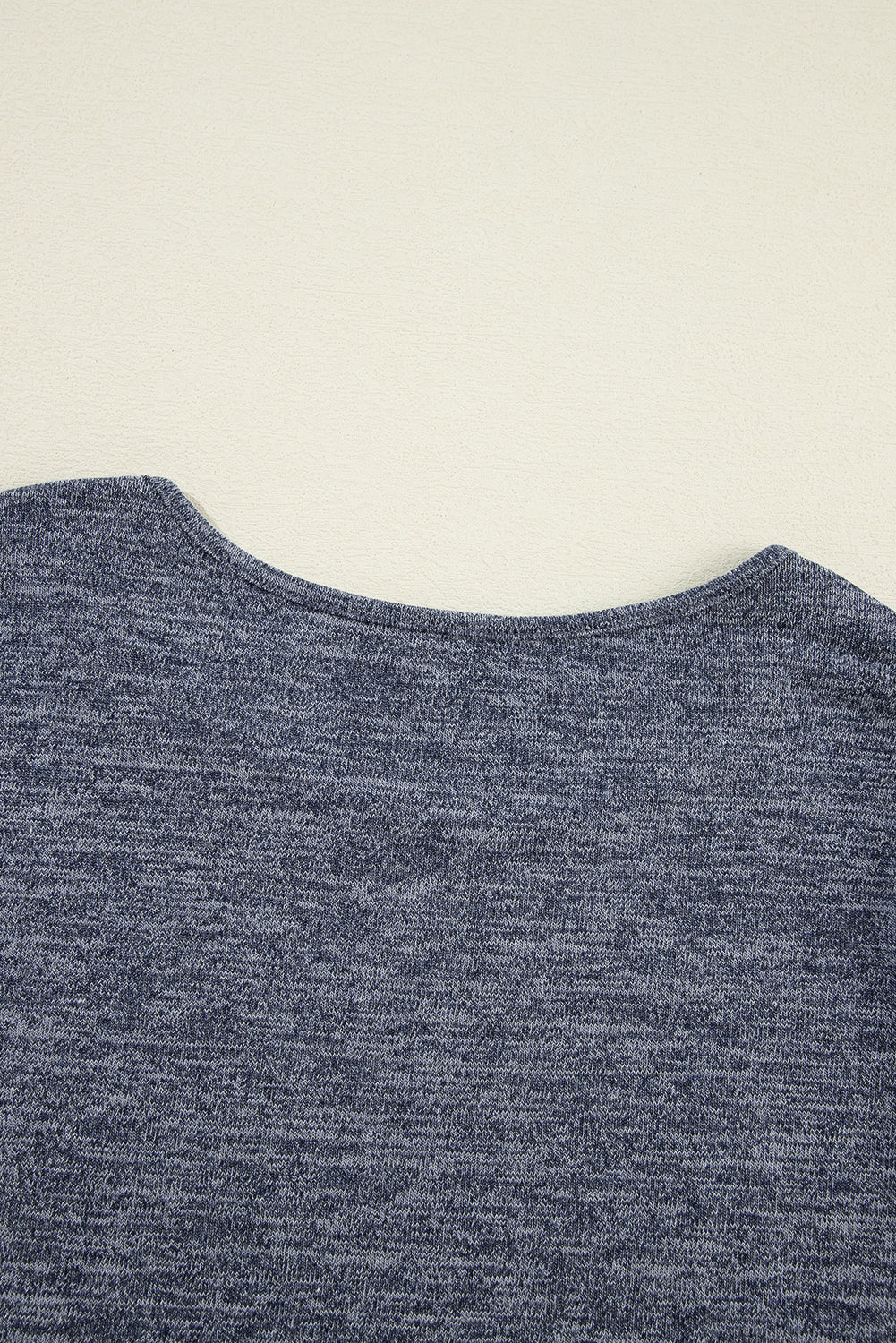 Blue Pale Chestnut Ruffle Tiered Floral Sleeve Crew Neck Blouse