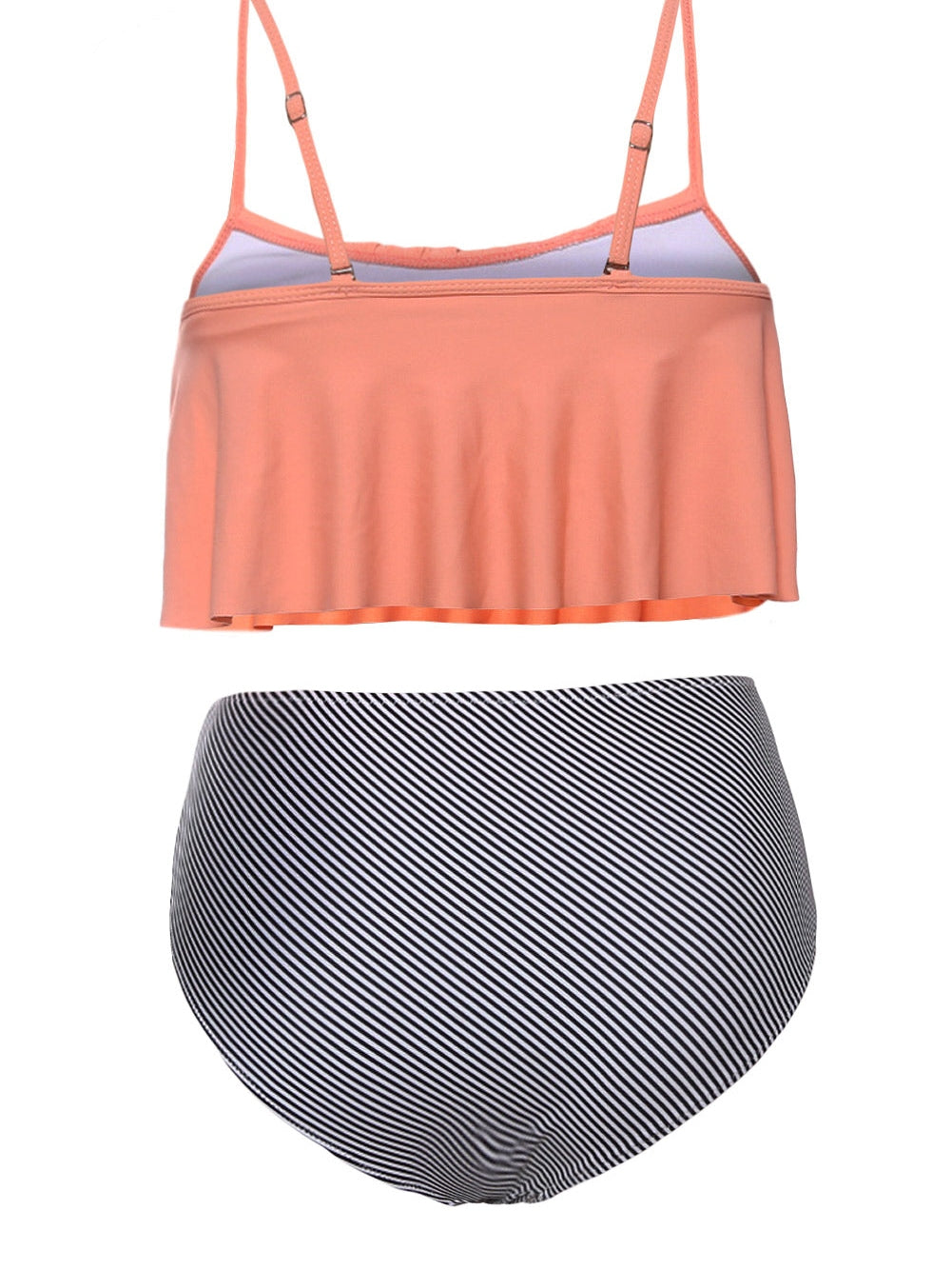 Adorable Striped High Waisted Bikini Set
