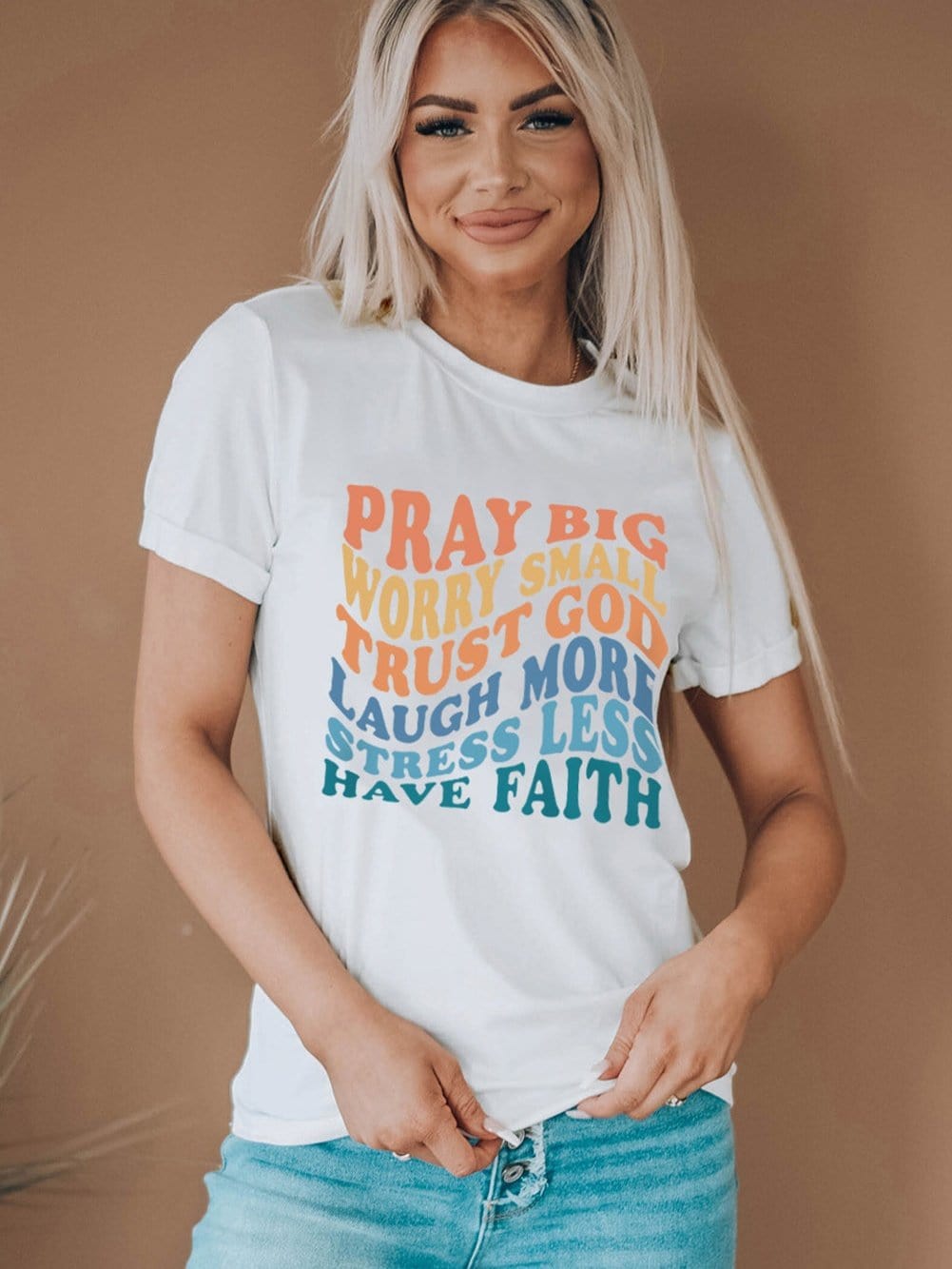 Faithful Words Graphic Print Tee for Women