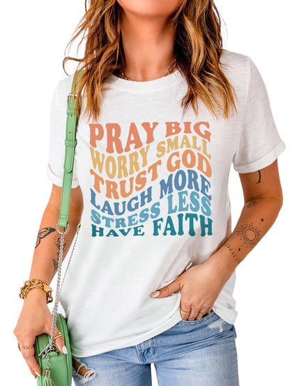 Faithful Words Graphic Print Tee for Women