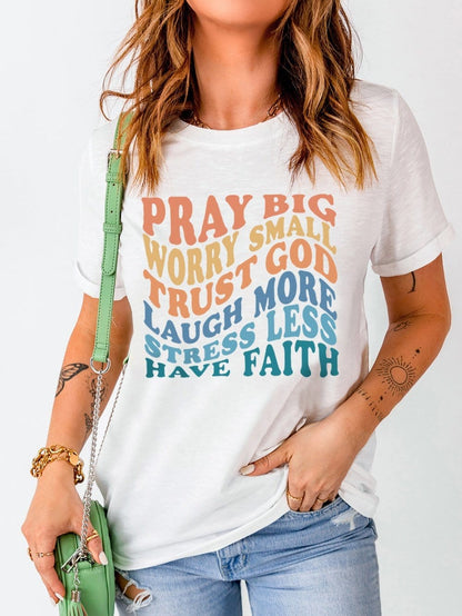 Faithful Words Graphic Print Tee for Women