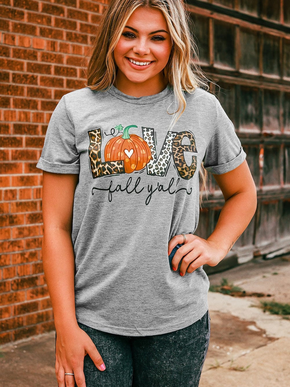 Fall Harvest Pumpkin Leopard Print Graphic Tee for Pumpkin Lovers