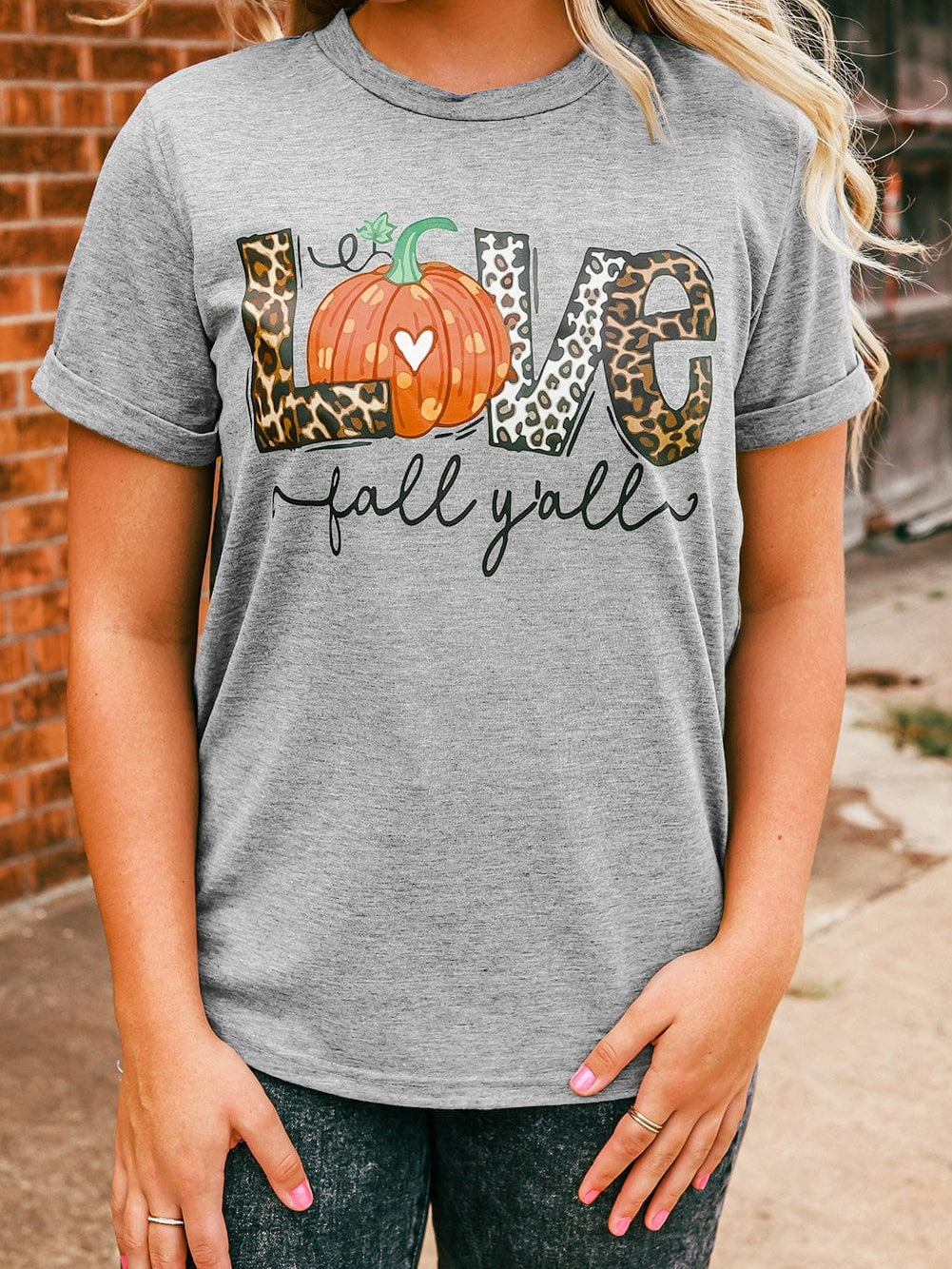 Fall Harvest Pumpkin Leopard Print Graphic Tee for Pumpkin Lovers