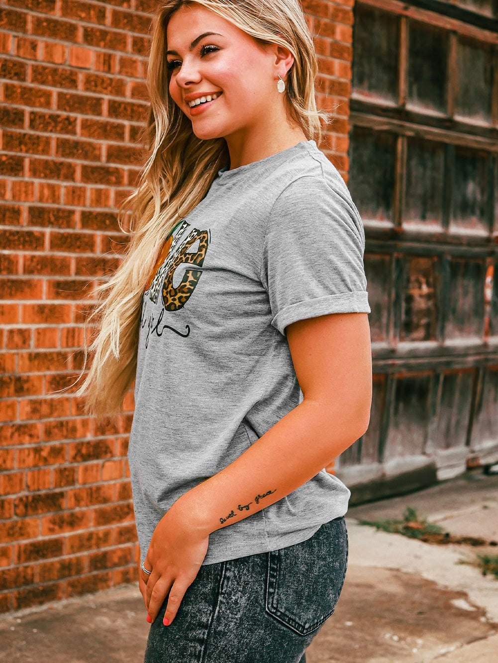 Fall Harvest Pumpkin Leopard Print Graphic Tee for Pumpkin Lovers