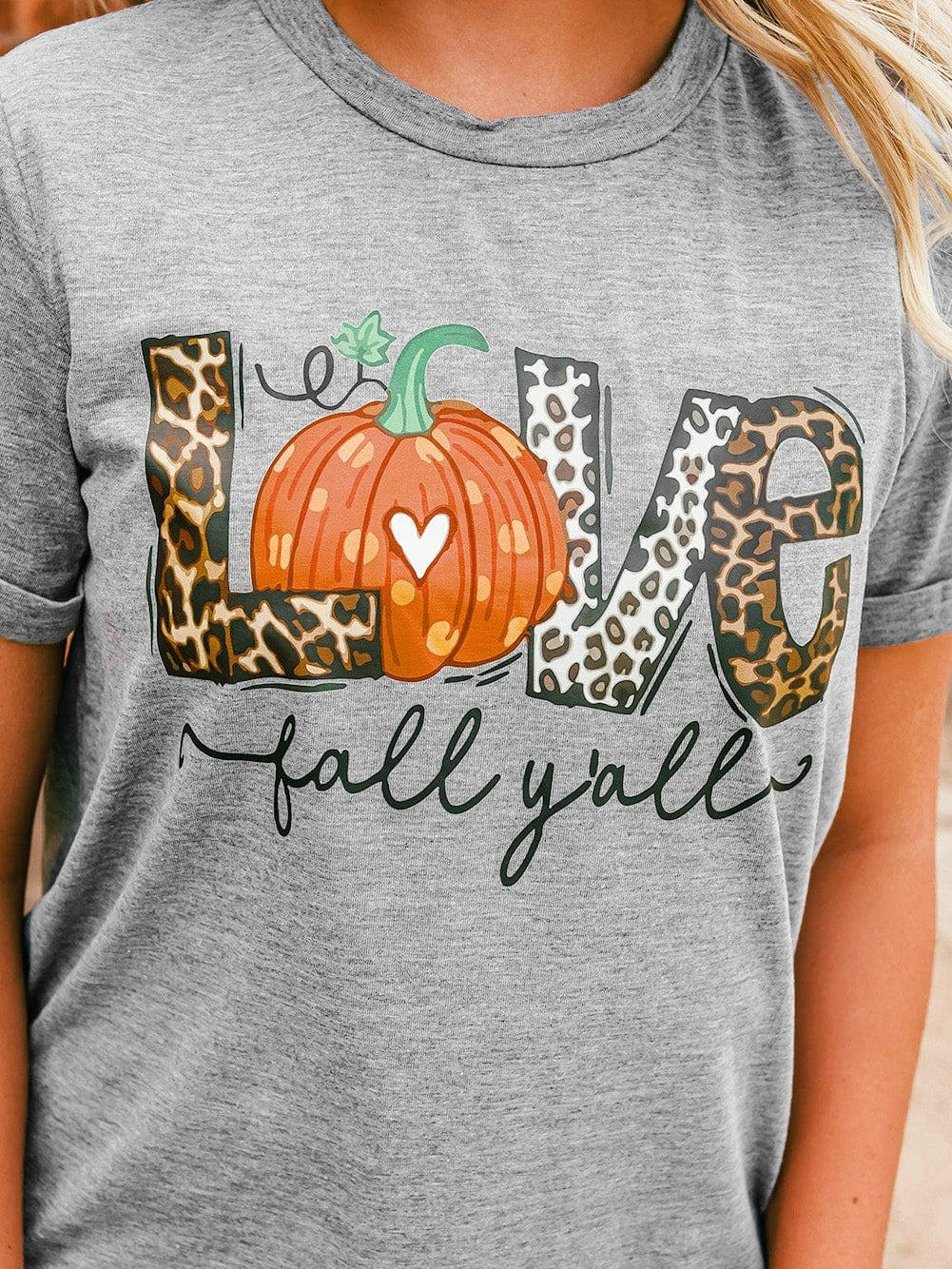 Fall Harvest Pumpkin Leopard Print Graphic Tee for Pumpkin Lovers