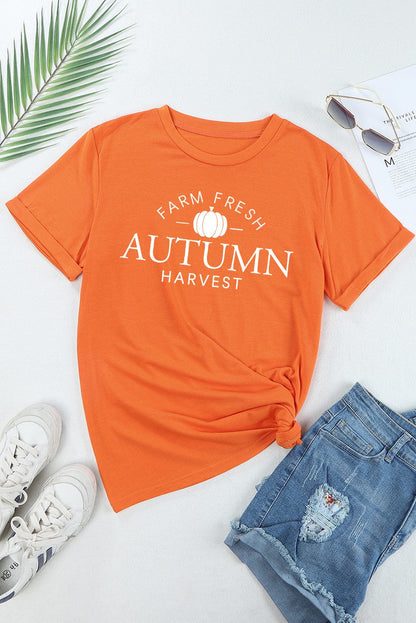 Farm Fresh Autumn Harvest Orange Graphic Tee