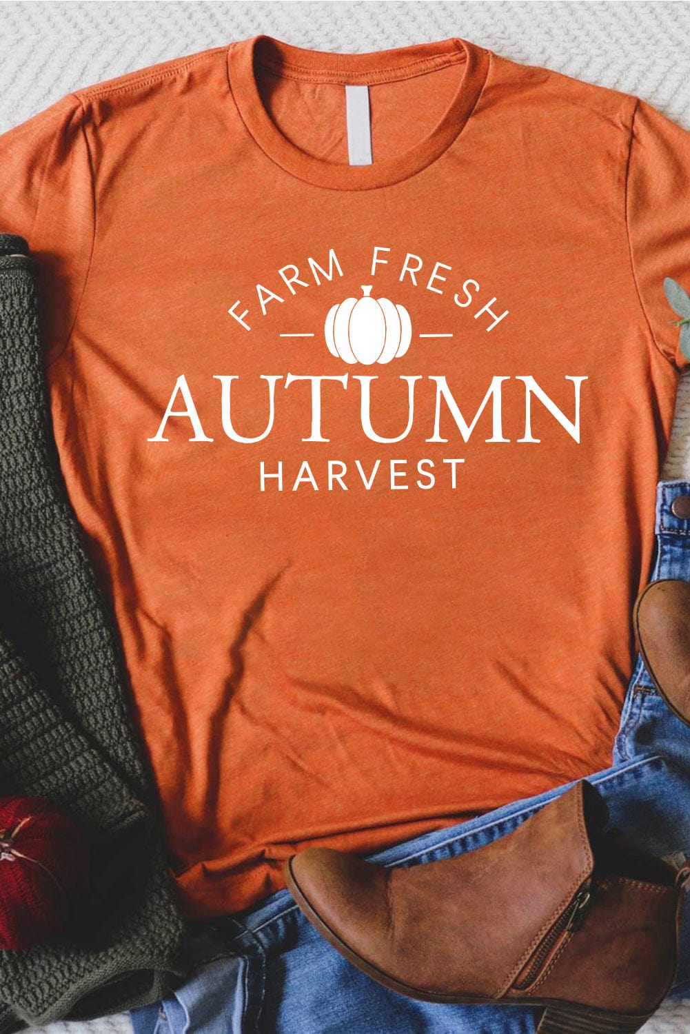 Farm Fresh Autumn Harvest Orange Graphic Tee