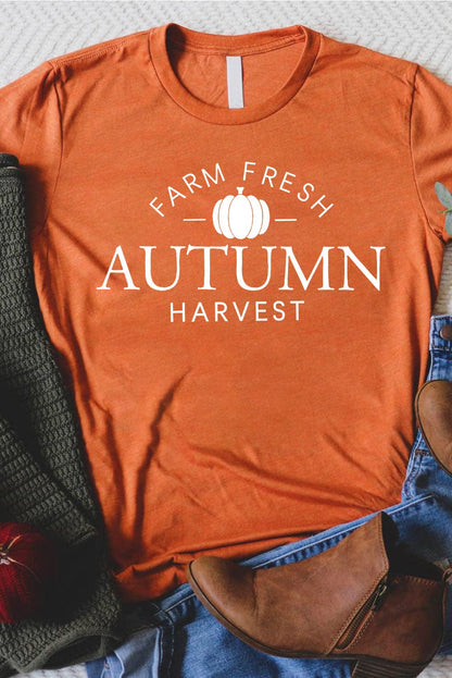 Farm Fresh Autumn Harvest Orange Graphic Tee