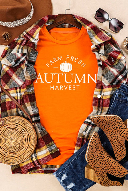 Farm Fresh Autumn Harvest Orange Graphic Tee