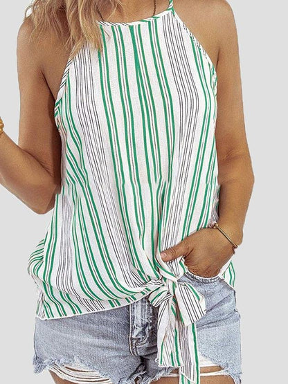Tank Tops - Fashion Striped Sling Off Shoulder Sleeveless Vest - MsDressly