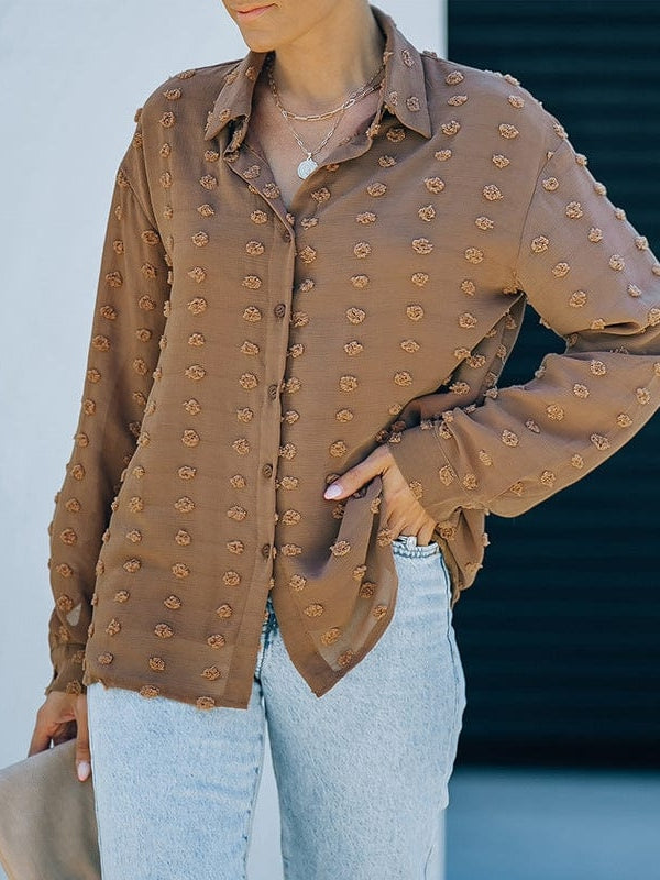 Fashionable Women's Jacquard Cardigan with V-Neck & Long Sleeves