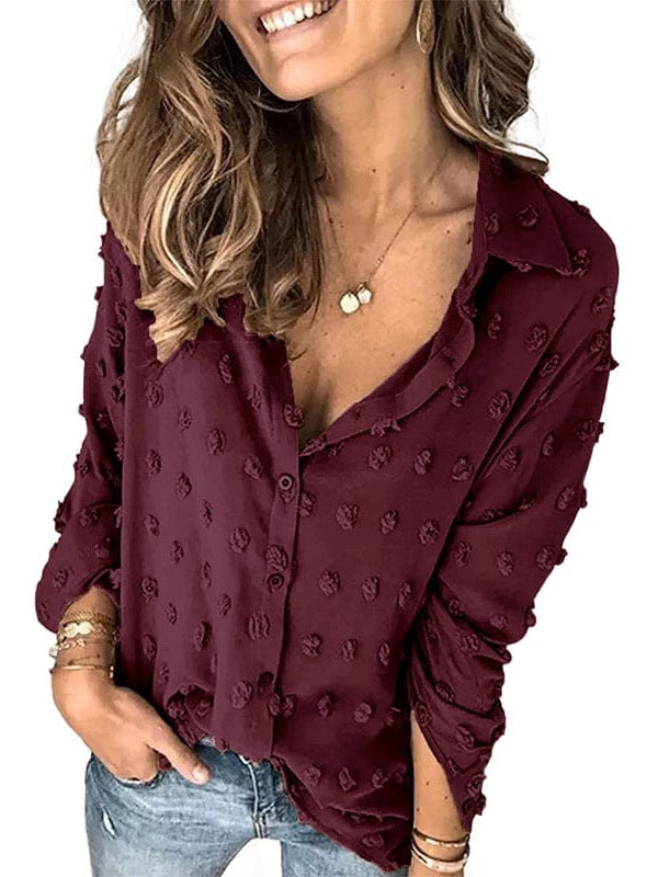 Fashionable Women's Jacquard Cardigan with V-Neck & Long Sleeves