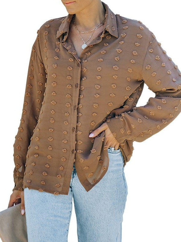 Fashionable Women's Jacquard Cardigan with V-Neck & Long Sleeves