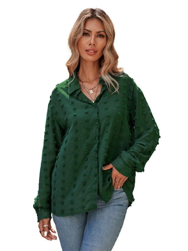 Fashionable Women's Jacquard Cardigan with V-Neck & Long Sleeves