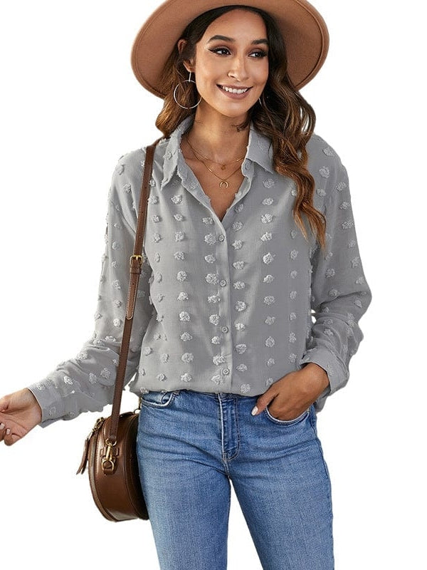 Fashionable Women's Jacquard Cardigan with V-Neck & Long Sleeves