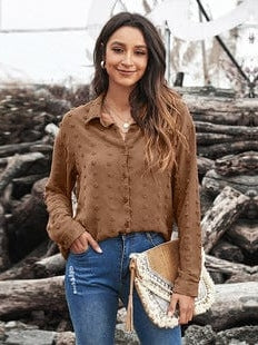 Fashionable Women's Jacquard Cardigan with V-Neck & Long Sleeves