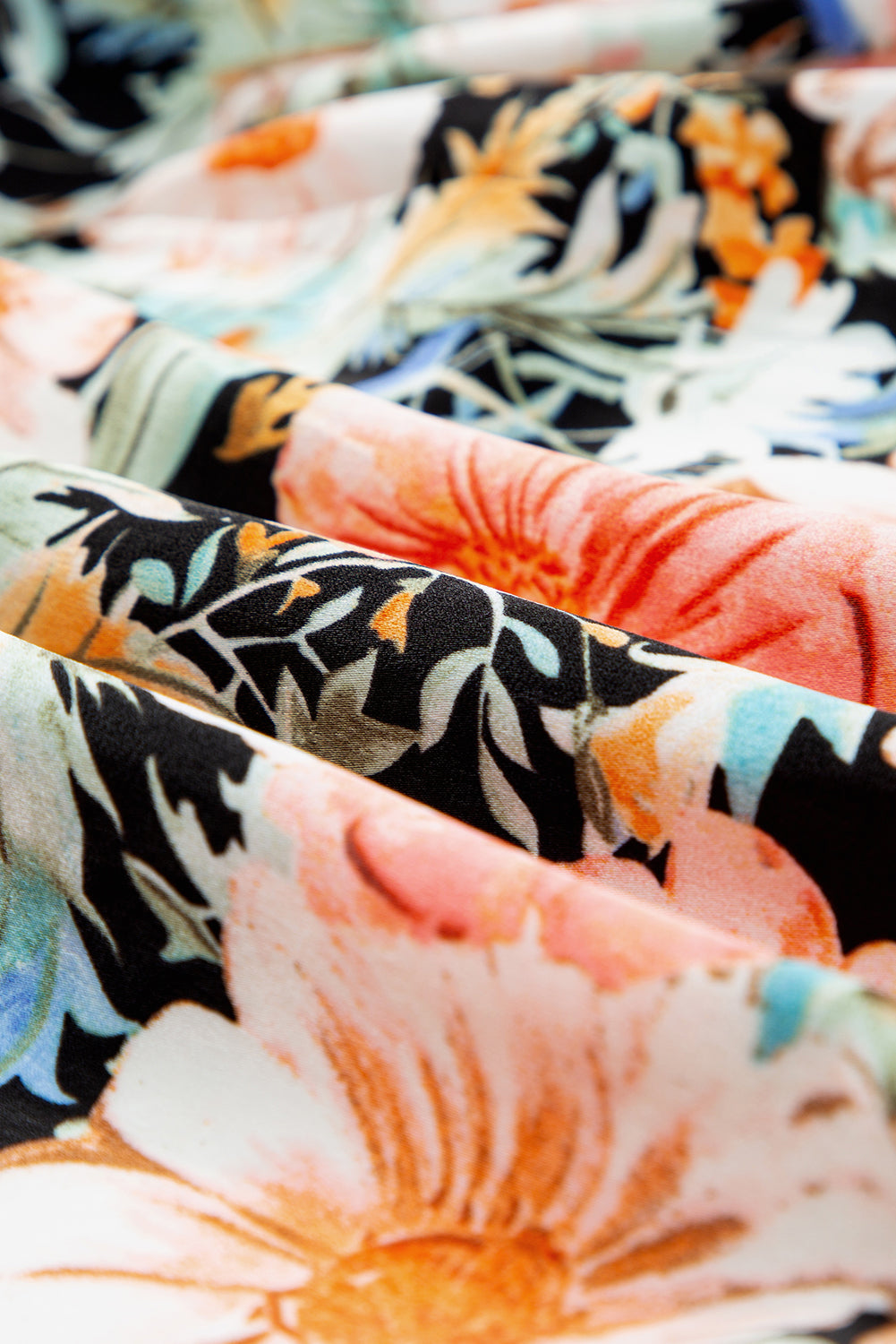 Floral V-Neck Off-Shoulder Short Sleeve Dress