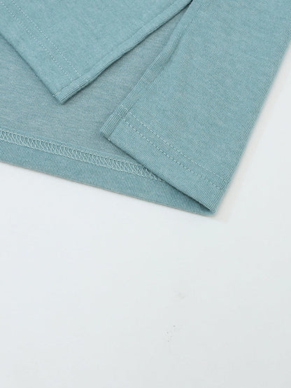 Green Striped Colorblock Bishop Sleeve Top