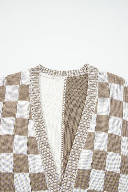 checkered cardigan