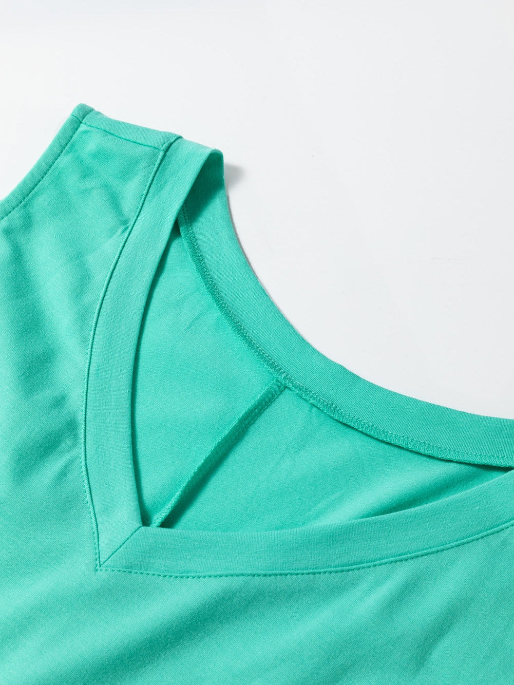 Mint Green V Neck Shift Plus Size Tank Top