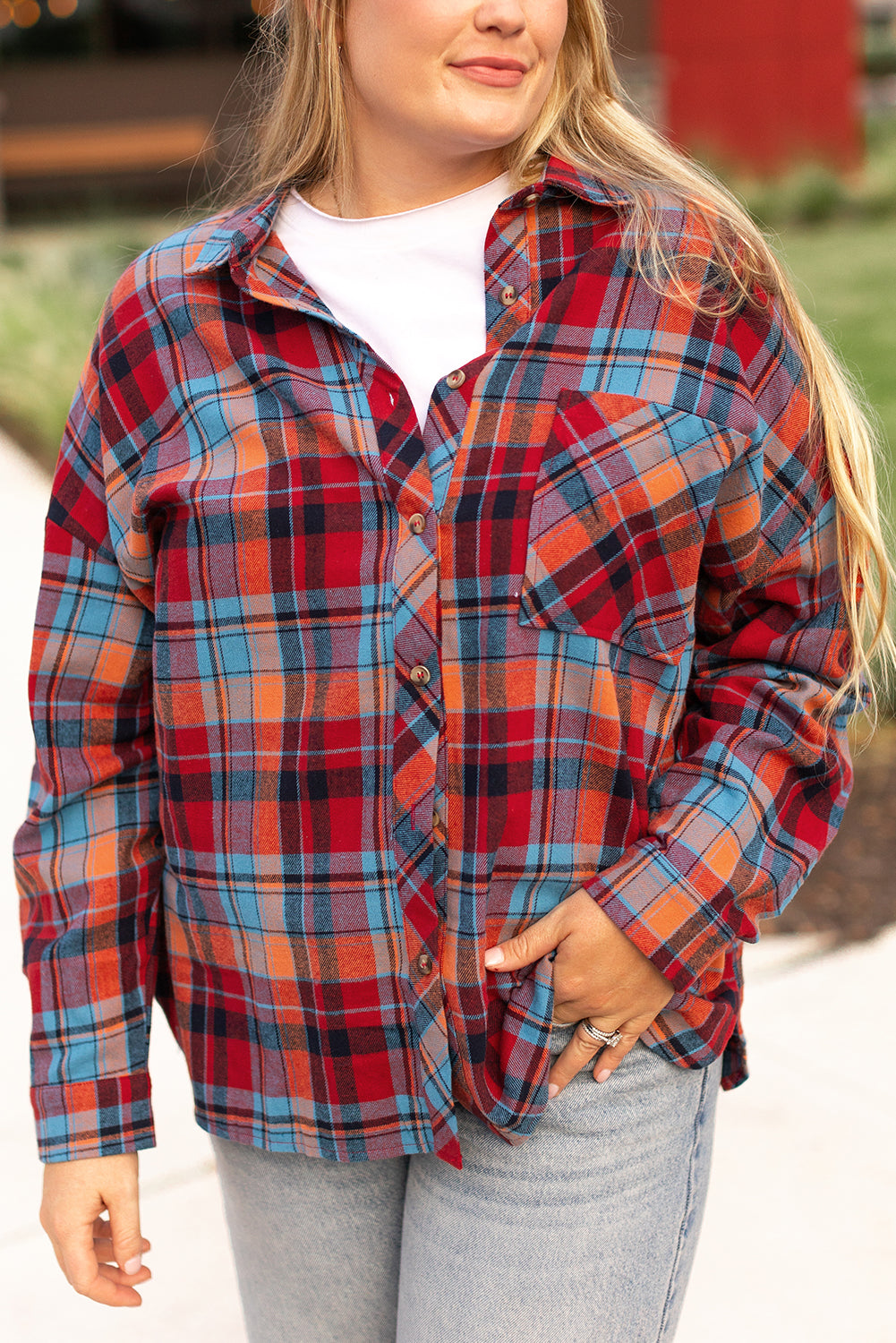 plus size check shirt