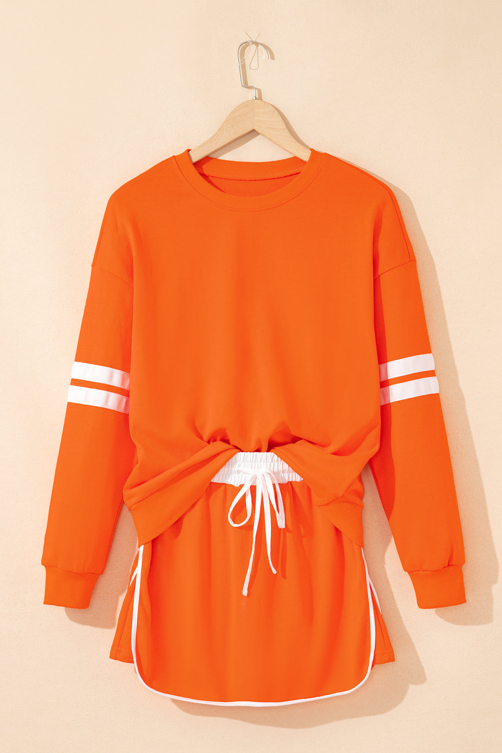 varsity sweatshirt skirt set