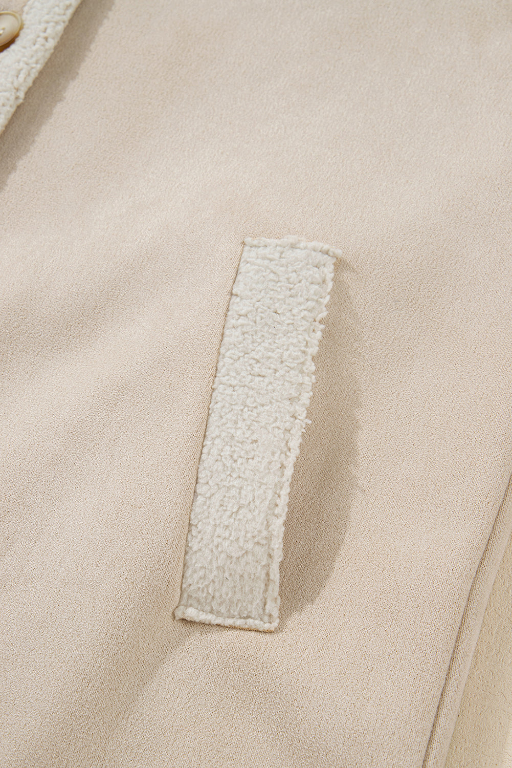 Parchment Suede Sherpa Lined Western Loose Jacket