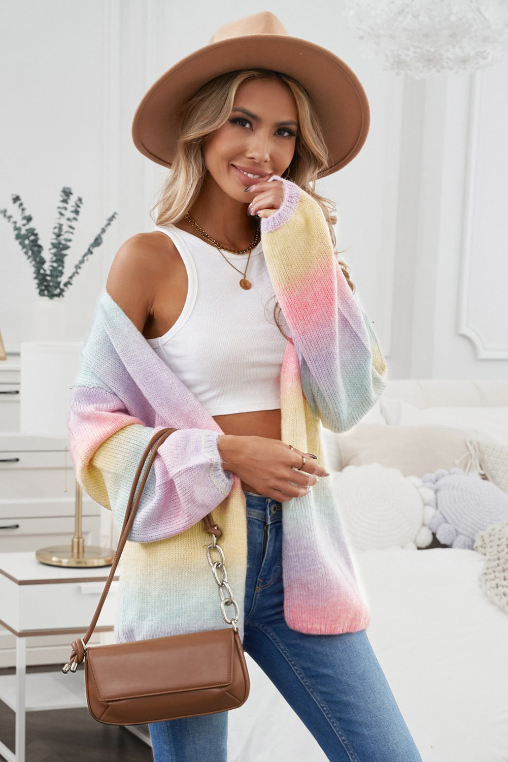 Glowing Multicolour Tie-Dye Oversized Cardigan