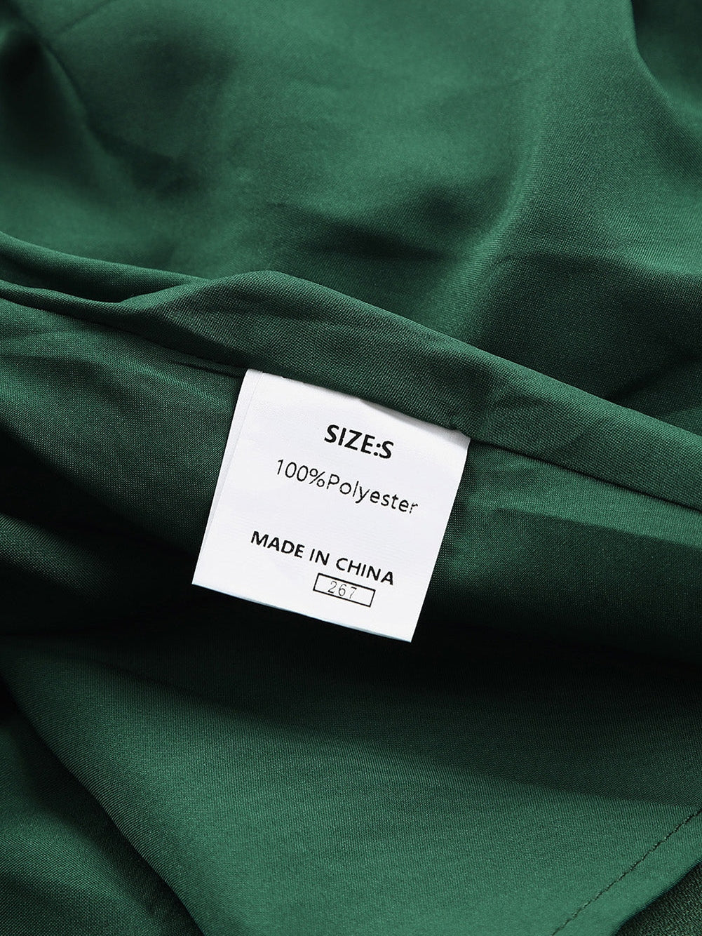 Green Ditsy Floral Peplum Blouse with V-Neck and Long Sleeves