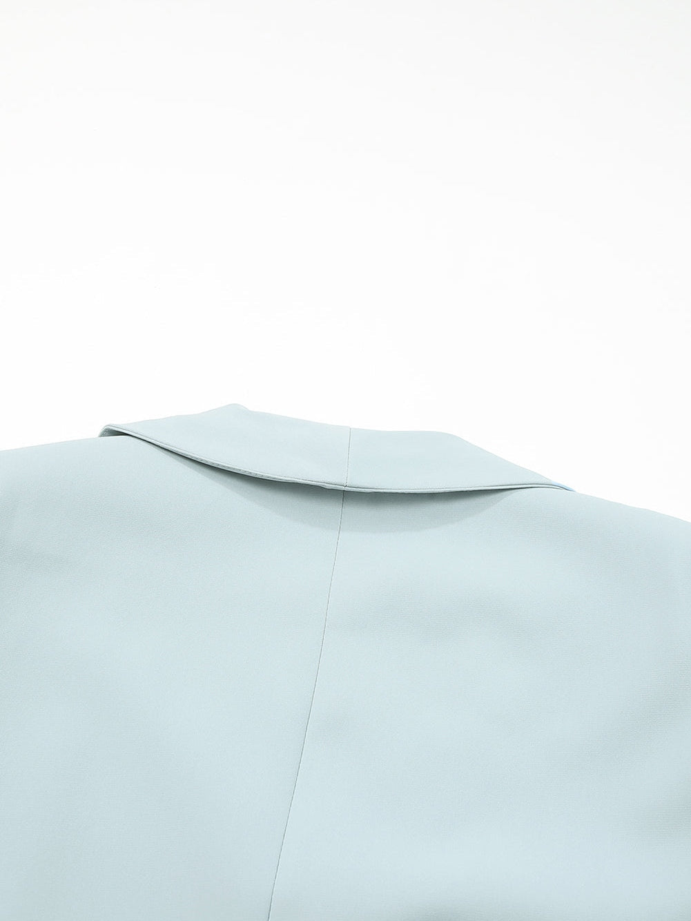 Sky Blue Plus Size Soft Lightweight Pocketed Lapel Blazer