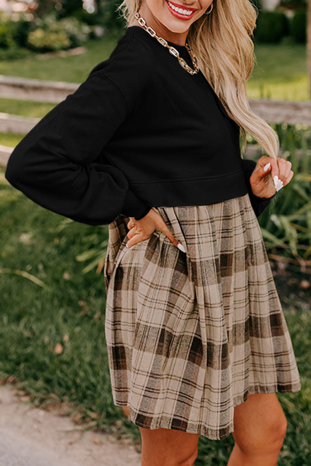 plaid t shirt dress