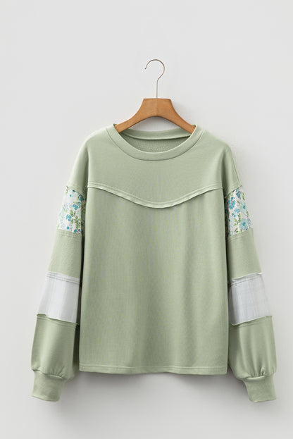 floral color block top