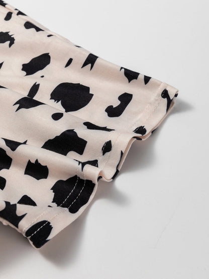 Khaki Leopard Print Twist Open Back Plus Size Top