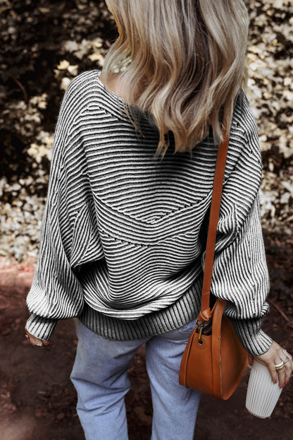 striped knit sweater