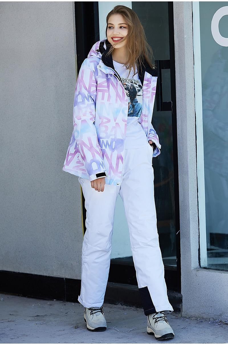 ski suit suit ladies winter outdoor windproof and splashproof warm thickened single-board double-board ski pants new