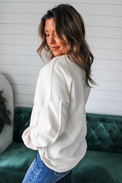 white pullover sweatshirt