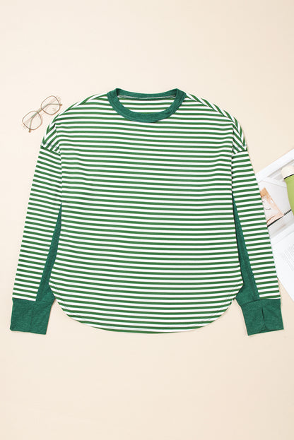 striped long sleeve top