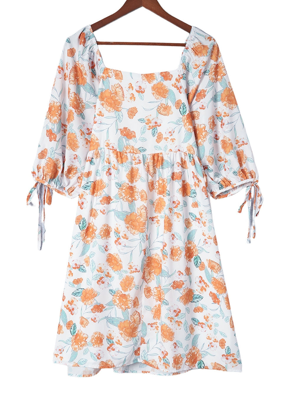 Bold Orange Floral Shift Dress for Plus Size Women
