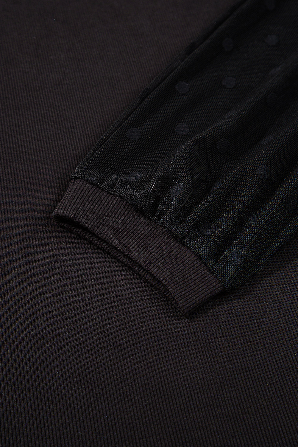 polka dot mesh sleeve top