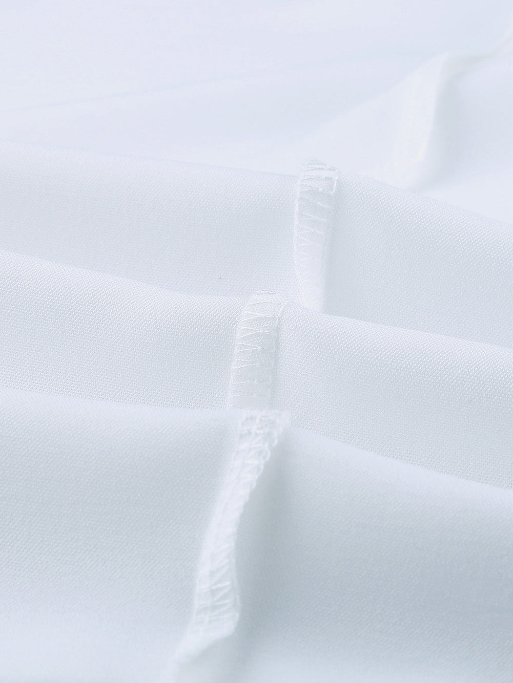 Elegant White V Neck High Low Hem Blouse