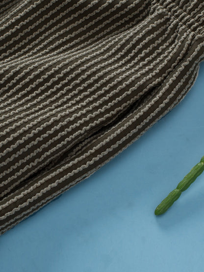 Moss Green Plus Size Rib Knit Short Sleeve Top and Shorts Set