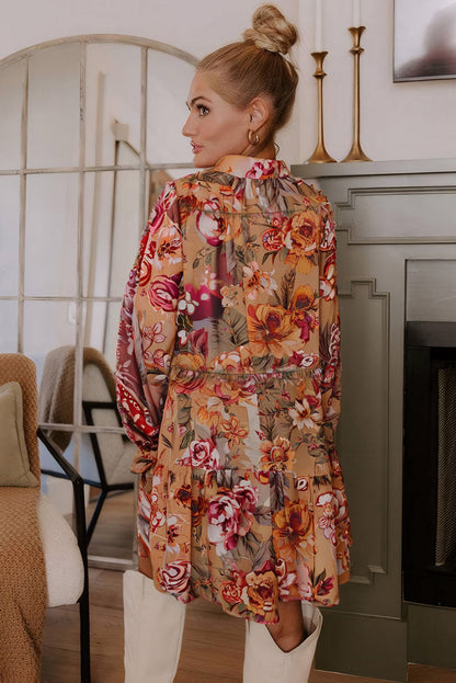 floral long sleeve dress