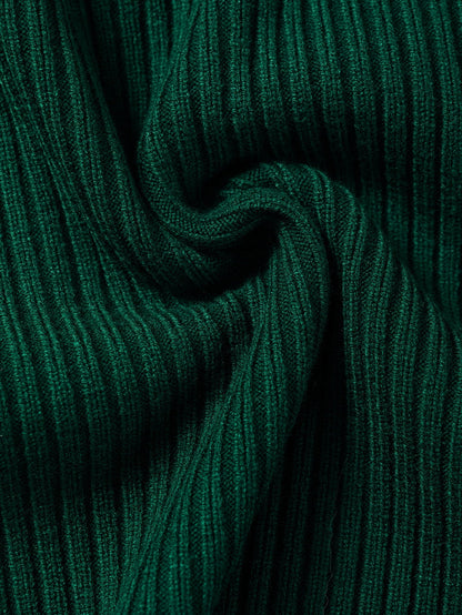 Jungle Green Plus Size Mock Neck Chest Pocket Short Sleeve Sweater