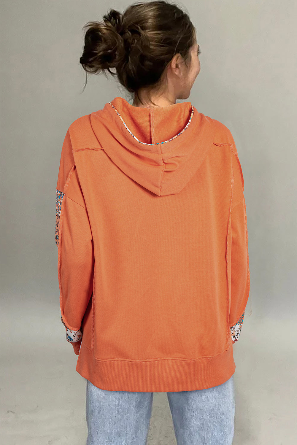 floral patchwork hoodie