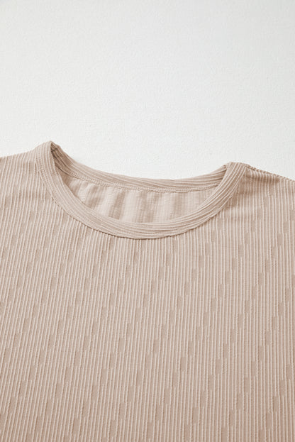 textured long sleeve top