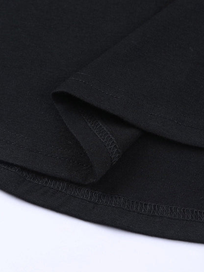 Elegant Black V Neck Top with Puff Long Sleeves